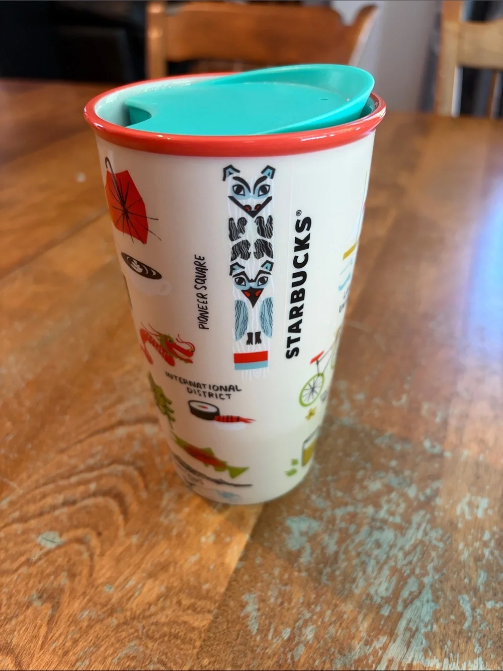 Starbucks Seattle Wall Ceramic Tumbler Mug 12 oz